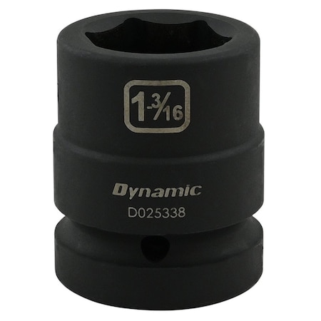 Dynamic 1" Drive Standard Socket, Black Phosphate, Tools 1-3/16" X 1" Drive, 6 Point Standard Length D025338